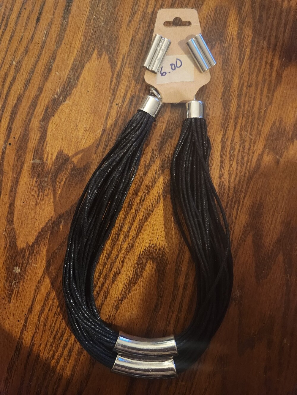 Charming Charlie Black Multi-Strand Necklace with Silver Accents